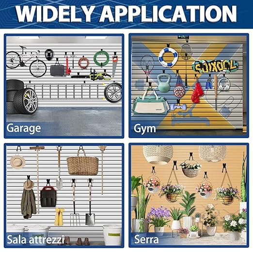 3-H Slatwall Accessories 20 Pack,Single and Double Slatwall Hooks & Hangers,Slat Wall Hanging Hooks Heavy Duty,Used as Proslat Accessories for Shop Retail Display with Garage Storage Wall Panel