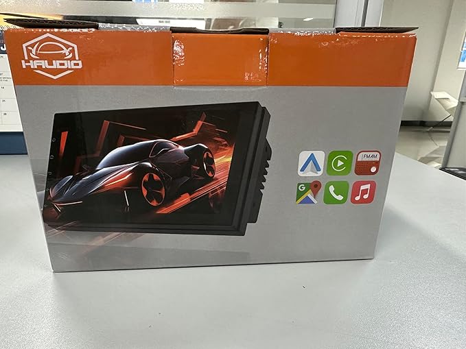 Wireless CarPlay Screen for Car & Android Auto Head Unit - Touchscreen 7 Inch Double Din Car Stereo with Backup Camera for All Cars (2+32GB)