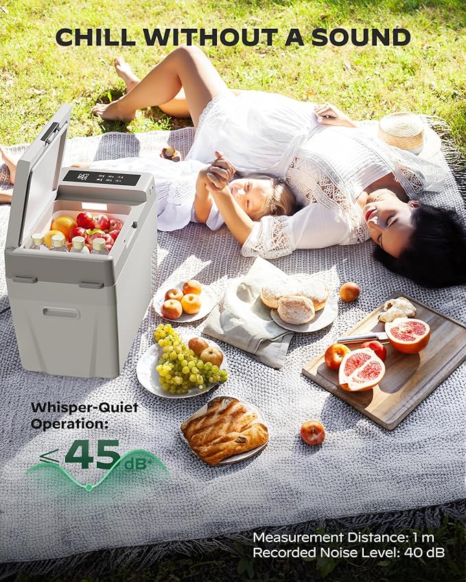 Marsail 12 Volt Refrigerator 12V Car Fridge 32QT Portable Freezer Compressor Cooler -4°F68°F, 12/24V DC 110~240 Volt AC, for Camping Travel Truck RV, Home Efficient Cooling & Large Capacity, White