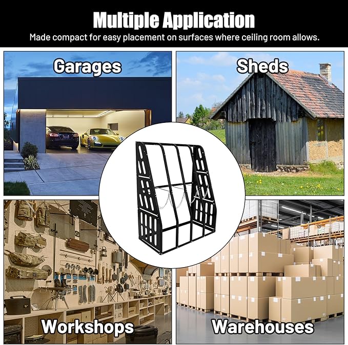 1500LBS Vertical Bar Rack Standing Storage Rack, 47" W x 24" D x 60" H Steel Vertical Long Parts Storage Rack with Galvanized Chains & 2 Side Pegboards, 4 Bays Lumber Storage Rack for Garage Storage