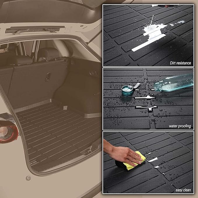 KELCSEECS Floor Mats & Cargo Liner Full Set Custom for 2025 2024 2023 Hyundai Ioniq 6 Car Mats Automotive Cargo Mat Floor Liners Trunk Liner Hyundai IONIQ 6 All Weather Trunk Mat Accessories Black