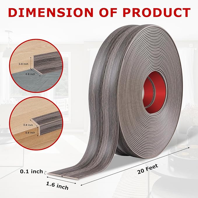 Flexible Wall Corner Protector Moulding Trim Peel and Stick Wall Corner Guards Edge Protector Self Adhesive Molding Trim Strip for Edge Ceiling (Brown Walnut Wood Grain, 1.6 in x 20 Ft)