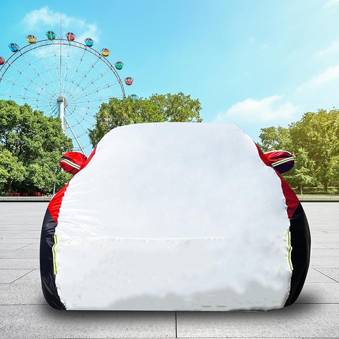 Car Cover for SUV Waterproof All Weather Snowproof UV Windproof Outdoor Full Car Jacket with Elastic Edges Adjustable Straps, Outdoor Heavy Duty Full Exterior Covers for SUV