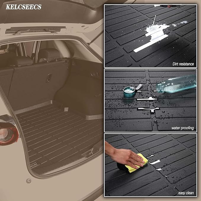 KELCSEECS Floor Mats & Cargo Liner(in Upper Position) for 2017 2018 2019 2020 2021 2022 Honda CRV(Not for Hybrid) Car Mats Automotive Cargo Mat Trunk Mat CR-V All Weather Floor Mats Trunk Liner