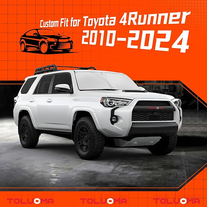 Custom Fit Windshield Sun Shade for Toyo-ta 4Runner 2010-2025 - Full Coverage, 210T Reflective Fabric, Double-Layer Design - Blocks 99% UV Rays, Keeps Car Cool, Easy to Install and Store
