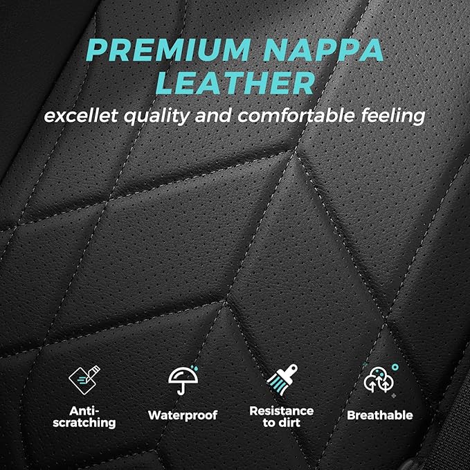 for Toyota RAV4 Seat Covers 2013 2014 2015 2016 2017 2018 RAV 4 XLE SE Limited Platinum Adventure (not for LE&Hybrid) - Custom Leather Car Seat Covers Full Set - Black
