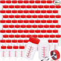 Mumufy 120 Pcs Paint Touch up Paint Bottles with Brush and Lid Empty Touch up Paint Bottle with Paint Mixing Balls 2 oz Fluid Capacity Leftover Paint Container for Car Scratches Repair (Red)