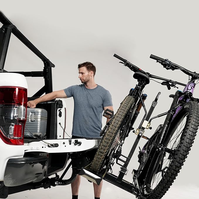 HYPERAX Volt Lift SP -E Bike Hitch Mount Platform Style 2 Bikes Carrier for Car, SUV, Truck, Sedan, Tilting e-Bike Rack for Hitch Fits Up to 2 * 80 lbs Bike -NO RV USE!