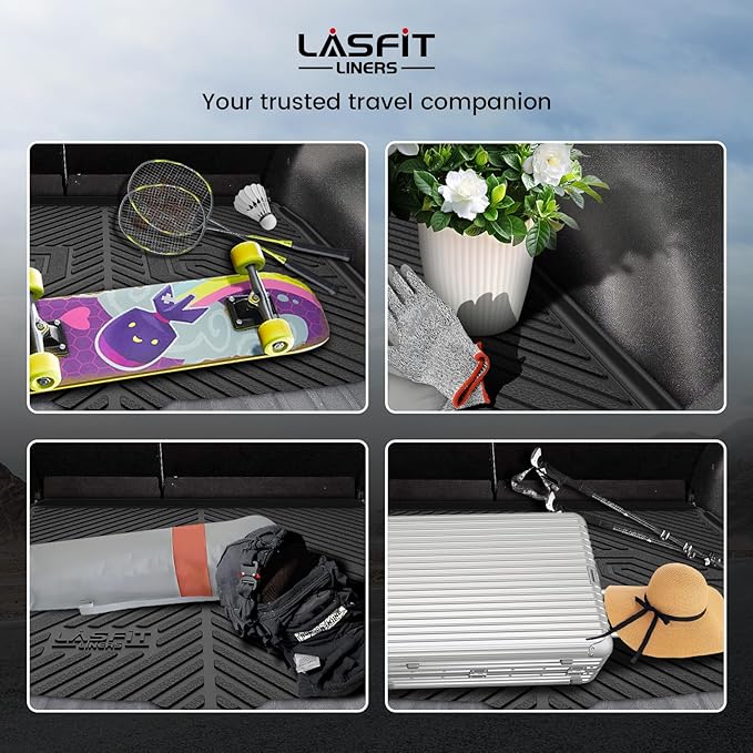 LASFIT Cargo Mat for Toyota Corolla Cross 2022-2025(Fit AWD Not Fit FWD), Custom Fit All-Weather TPE Rubber Trunk Mat for Toyota Accessories, Waterproof, Easy to Clean, Black