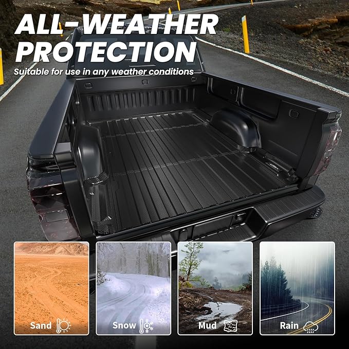 LASFIT Bed Mat 2007-2018 for Chevy Silverado/GMC Sierra 1500 (Only Fit 6.5FT Bed, Not Fit 5.8 FT/8.1FT Bed) & 2007-2019 Silverado/Sierra 2500HD & 2011-2019 3500HD, 2007 New Body Only