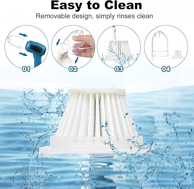 Handheld Car Vacuum, 16000PA 4 in 1 Mini Cordless Vacuum Cleaner and Air Duster with Multi-Nozzles Rechargeable Battery Dual Filter for Home, Car, Office, Pet Hair, Keyboard, Desktop