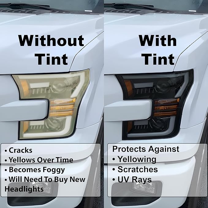 BOGAR TECH DESIGNS Full Headlight Head Light Tint Kit Compatible with Mitsubishi Outlander 2022-2025, Light Smoke