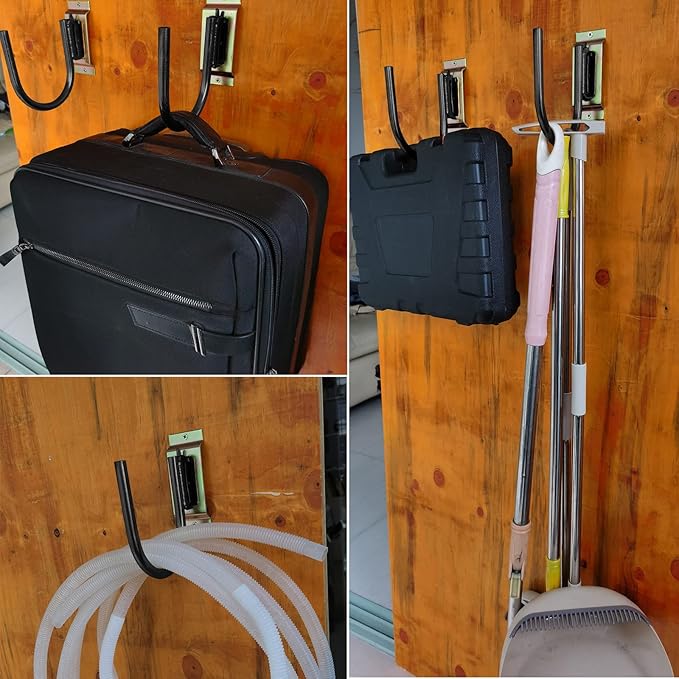 4PCS Heavy Duty E Track J Hooks，Large Steel 5" J Hook E Track Accessories for Enclosed Trailer,Workshop & Garage,Maximum Load 1400 Pounds(1/2" Diameter Solid Steel)