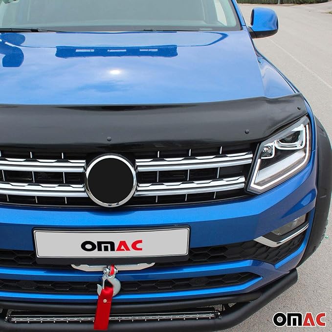 OMAC Front Bug Shield Hood Deflector Guard for VW Amarok 2010-2020 Black Smoke