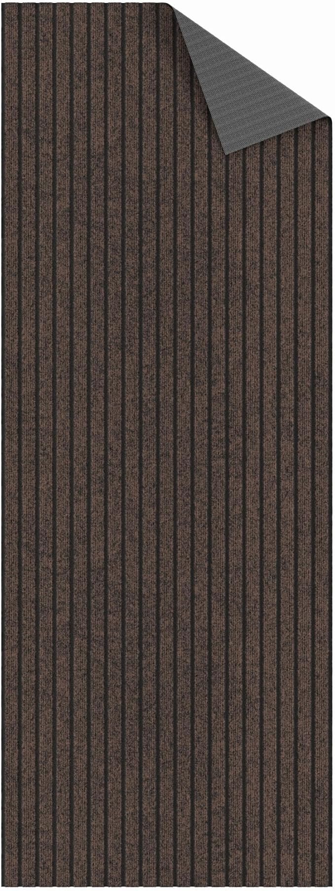 Ottomanson 2'7" x 18' Hallway Runner with Scraper Pile - Extra Durable Non-Slip Rug Mat for Indoor & Outdoor Use - Ideal for Kitchen, Entryway & Garage - High-Traffic Carpet, Brown