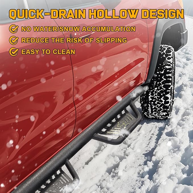 BINARY STAR Running Boarads Compatible with Vehicle 2022-2025 Toyota Tundra CrewMax Cab, 5.5 Inch Drop Down Tundra Side Steps, One-Piece Design Step Bars Made with Carbon Steel.