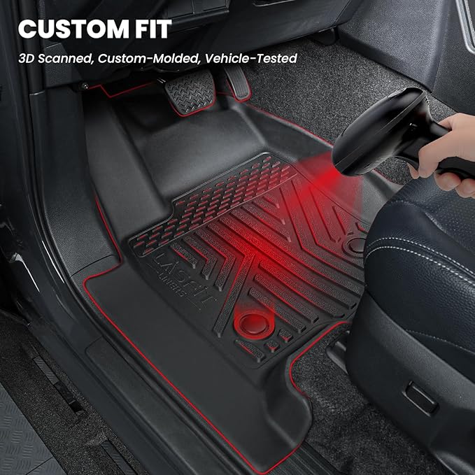 LASFIT Floor Mats for Toyota 4Runner 2025 5 Seats(Not for Hybrid), All Weather TPE Custom Fit Floor Liner for 4Runner SR5/TRD/Limited 6th gen Front&Rear 4 Runner Car Mats, Black