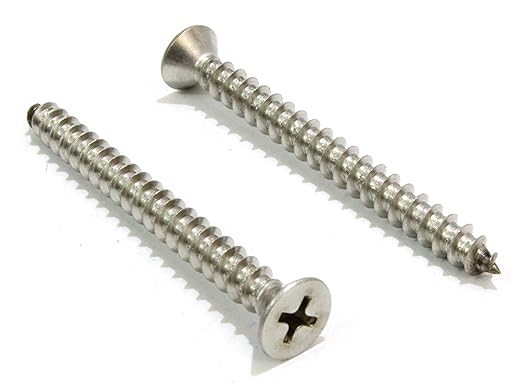 #8 X 1'' Stainless Flat Head Phillips Wood Screw, (100 pc), 18-8 (304) Stainless Steel Screws by Bolt Dropper, Glasses Screws