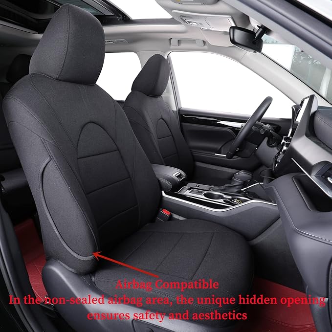 coverdream Custom Seat Covers Compatible with Select Toyota Camry Hybrid LE,Hybrid SE 2018 2019 2020 2021 2022 2023 Models (Black,Full Set)