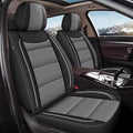 YORKNEIC 2 Front Seat Covers Fit for Hyundai Kona 2018-2024 2025: Leather Car Seat Covers - Waterproof Car Seat Protector Compatible Airbag (Black & Grey)