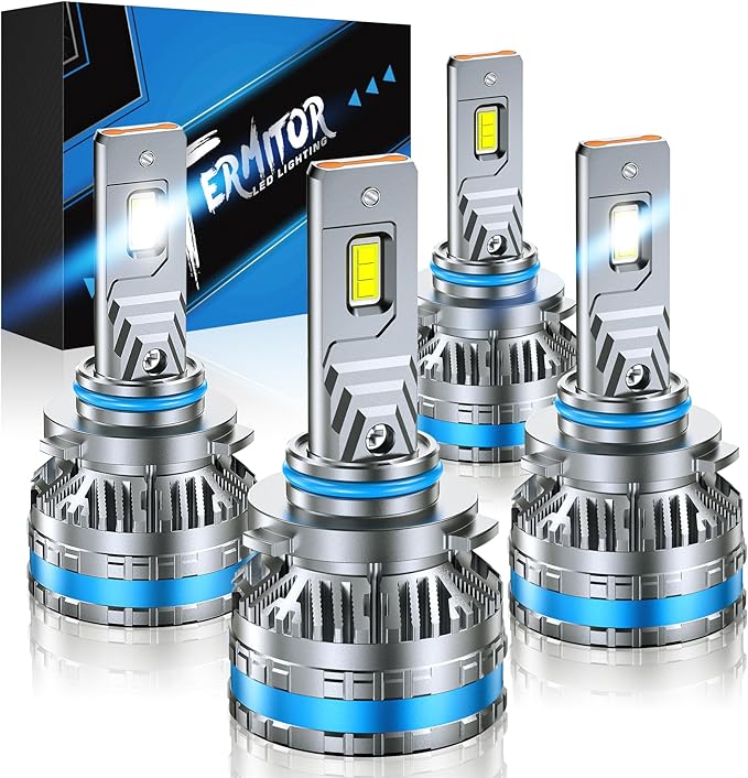 FAHREN 9005 9006 Fog Light Bulbs, 2025 Upgraded 240W 10,0000LM Lighting Bulb with Fan, 6500K Cool White IP68 Waterproof,Pack of 4
