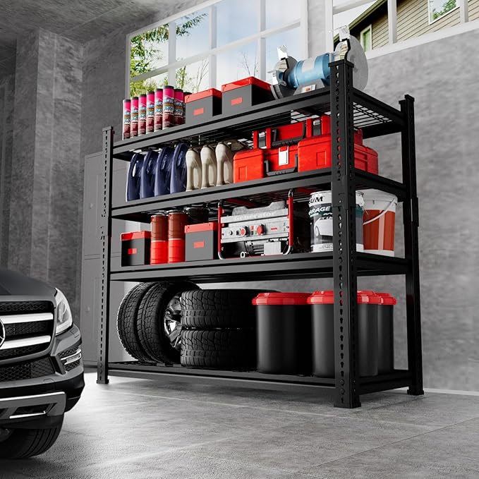 Storage Shelves 3PCS, Garage Shelving Heavy Duty 1920LBS Capacity, 36"L x 16"W x 60"H Adjustable Metal Shelving Organizer Wire Rack, 4 Tier Utility Shelf Unit for Pantry Closet Warehouse Organization