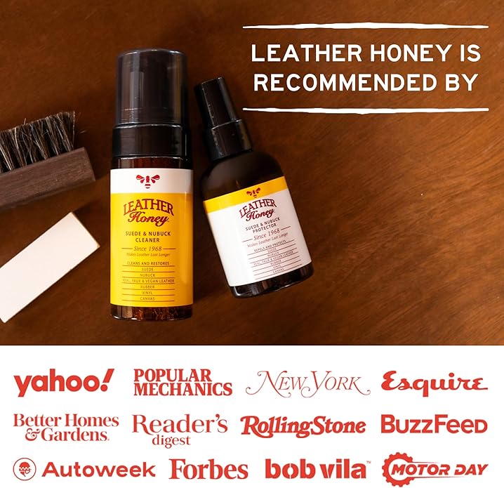 Leather Honey Suede & Nubuck Care Kit: Cleaner, Protector, Suede Brush & Eraser: Clean, Protect & Restore Shoes, Boots, Uggs, Furniture, Jackets, Bags and Apparel. Safe for Any Color