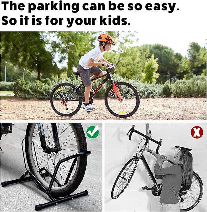 UNITEDPOWER Bike Floor Stand, Adjustable Freestanding Bicycle Storage Parking Rack for Indoor, Outdoor 16''-29" Wheel Stand