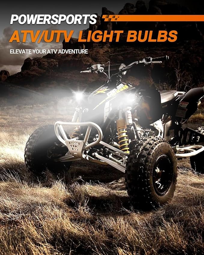 SEALIGHT 9005 H11 Bulbs Combo, 72000LM 800% Brightness 9005/HB3 High H11 High Low Beam Bulbs, 6000K Cool White with Silent Fan, IP68, 360° Adjustable, L2 Powersports Headlight Bulbs, Pack of 4