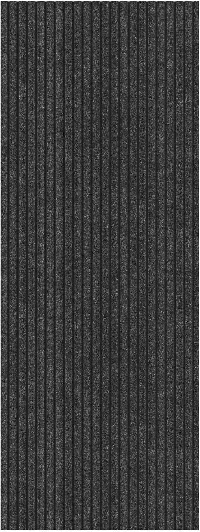 Ottomanson 2' x 52' Hallway Runner with Scraper Pile Extra Durable Non-Slip Rug Mat for Indoor & Outdoor Use - Ideal for Kitchen, Entryway, Patio & Garage - High-Traffic Carpet, Black