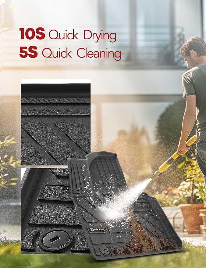 YHTAUTO Floor Mats Compatible with Kia Sorento 2021-2025, TPE All Weather Car Mats Waterproof Anti-Slip Odorless Floor Liner, Sorento Accessories Front & 2nd Row Liner