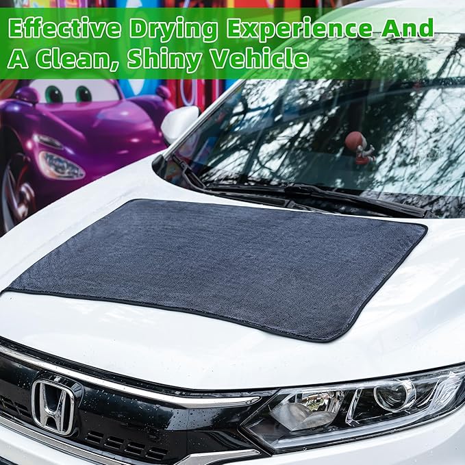 CADONO Large Microfiber Car Drying Towel, Ultra Absorbent Microfiber Cleaning Cloth for Cars, No Streaks, Scratches, or Water Spots (36"x 24")