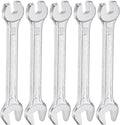 HARFINGTON 5pcs Double Open End Wrench 5.5mm x 7mm Metric 15 Degree Offset Angle Small Flat Head Wrench Galvanizing Open Ended Spanner for Automotive Repair Furniture Assembly