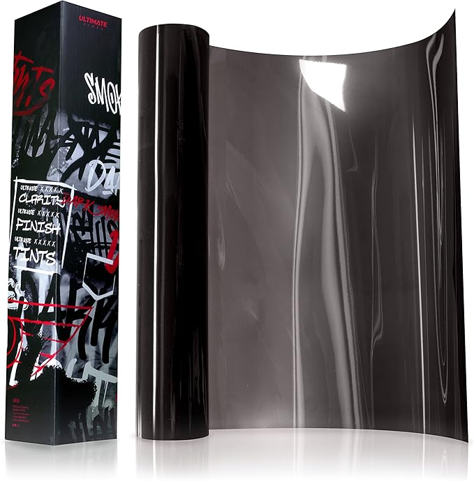 VViViD+ Ultimate Headlight Taillight Tint Vinyl Wrap (16" x 30ft, Dark Smoke)