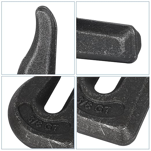 3/8 inch Weld On Grab Hooks,6PCS Heavy Duty Clevis Grab Chain Hook, G70 Tractor Bucket Hooks Great for Car, Truck, Tractors, Loader Bucket Forklift Trailer
