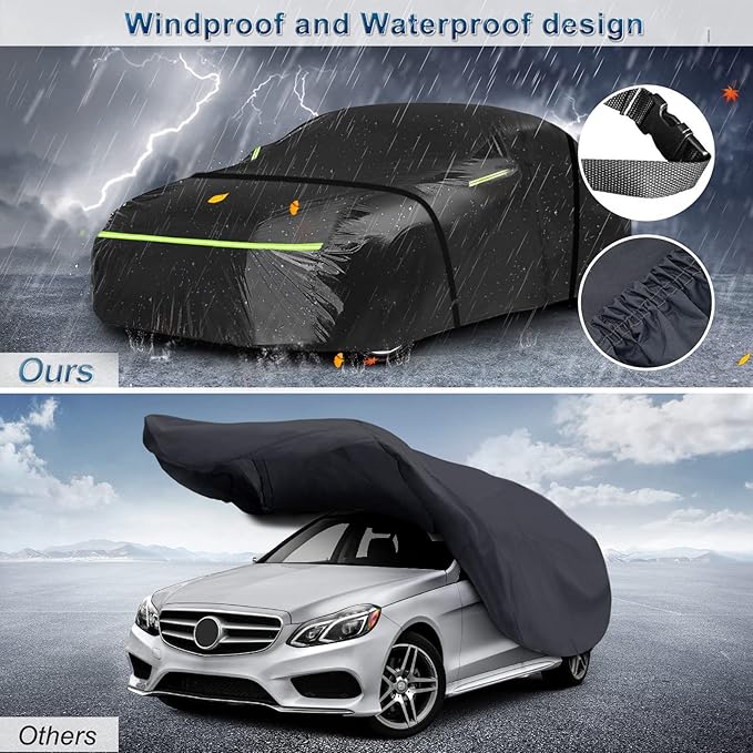 for Mercedes Benz E Car Cover Waterproof All Weather Heavy Duty Protection Outdoor Full Car Covers Windproof with Driver Side Zipper Compatible for Mercedes Benz E-Class 2006-2025 Sedan
