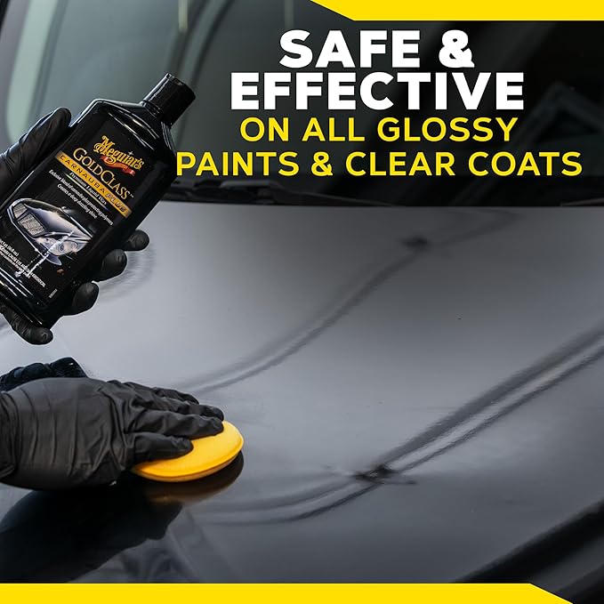 Meguiar's Gold Class Carnauba Plus Premium Liquid Wax Kit, Car Detailing Kit with a Pure Carnauba Wax Blend and a Foam Applicator Pad for Keeping Glossy Paint Protected Like a Pro, 16 Oz Bottle