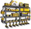 Power Tool Organizer, 15 Min Quick Assembly & Max 420lbs load by Heavy Duty Metal, 4 shelves 8 Slots for Cordless Drill in Garage/Workshop/Pegboard/Shed Suitable for Father's Day