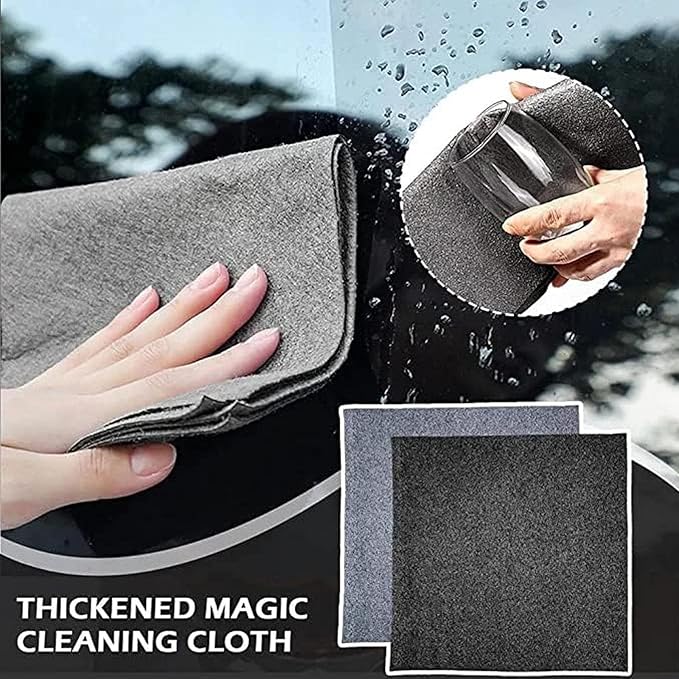 FETNHU Non-Woven - Super Absorbent 11.8" x 11.8" Lint-Free Cleaner, Reusable Thickened Magic Cleaning Cloth, Multipurpose Magic Cloths for Cleaning Glass, Cars, Kitchen, Window, Mirrors (30PCS-Gray)