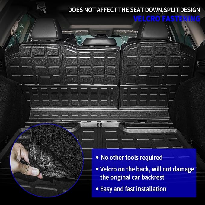 Rongtaod Cargo Mat Compatible with 2023 2024 2025 2026 Honda CRV Trunk Mat Cargo Liner TPE All Weather Back Seat Cover Protector CR-V Accessories (Fit Lower Deck,Backrest Mats+Trunk Mat)