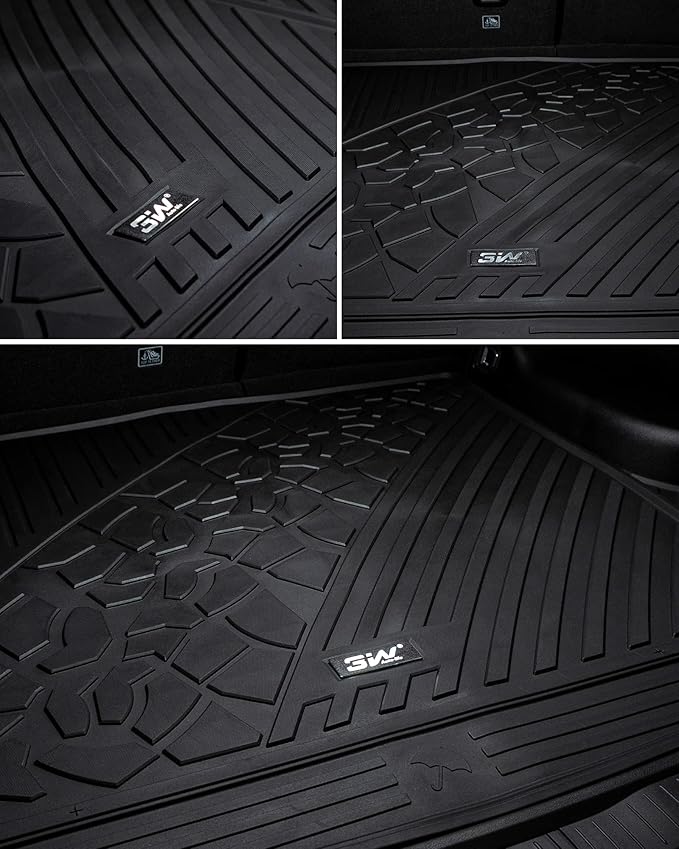 3W Cargo Liner Fit for Jeep Grand Cherokee 2013-2021/ Grand Cherokee WK 2022 2023(Non L) TPE All Weather Custom Fit Heavy Duty Trunk Mat, Black