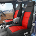 GIANT PANDA Full Set Car Seat Covers Customized Jeep Wrangler TJ Rubicon Sahara Sport X Unlimited 2003 2004 2005 2006, Faux Leather (Black&Red)