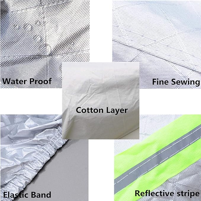 Sojoy Car Covers All Weather Waterproof Car Covers Soft Aluminum Car Cover for Automobiles,Dustproof/Snowproof/Windproof/Scratchproof/UV Protection Sedan Covers with Storage Bag 177"-215" (XXL)
