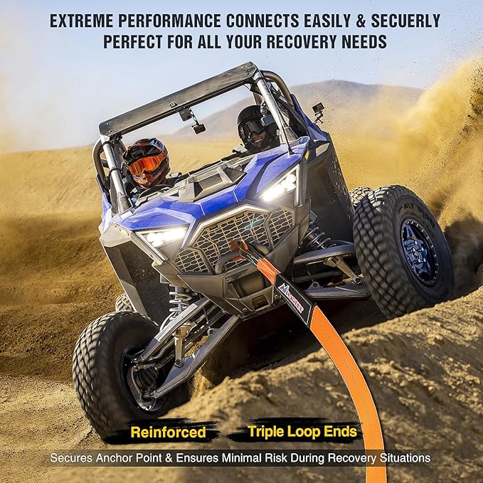 Nilight 3" x 30' Recovery Tow Strap Lab Tested 31,500lbs Break Strength Heavy Duty Off Road Straps with Triple Reinforced Loop Emergency Towing Rope of Mind for SUV, UTV, ATV, Truck, 2 Years Warranty