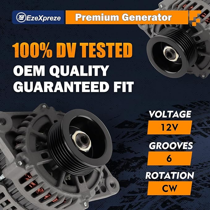 Ezexpreze 8460 New Alternator for Mercruiser Model 350 Mag MPI, 4.3L EFI, 454 Mag Bravo MPI, 5.7L Ski, 7.4L MIE, MX 6.2L 20099, 400-12151, Apr-93, 862031, 113685