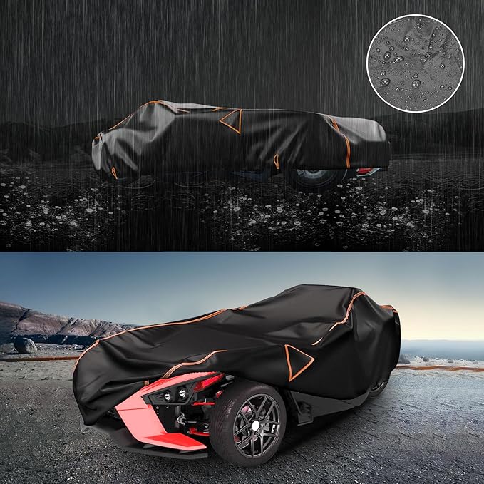 Full Cover for Polaris Slingshot Heavy Duty Premium Oxford Cover Windshield Cover Waterproof Windproof All Weather Protection Covers for Slingshot S SL SLR R Signature LE(420D Oxford)