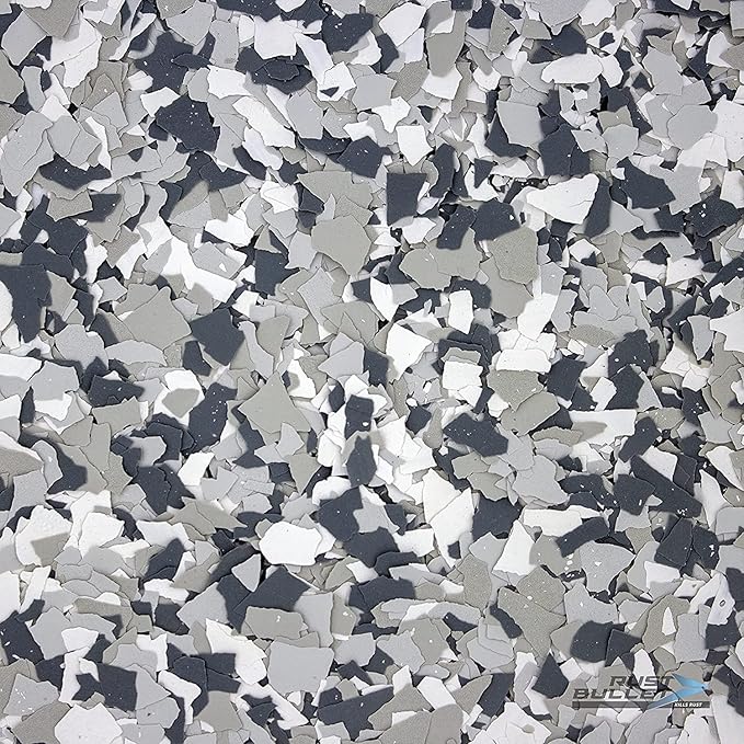 RUST BULLET Decorative Color Flakes - Incognito Blend - Customize Concrete Floors with 1 LB of Durable, UV-Resistant Vinyl Chips for Stunning, Long-Lasting Designs