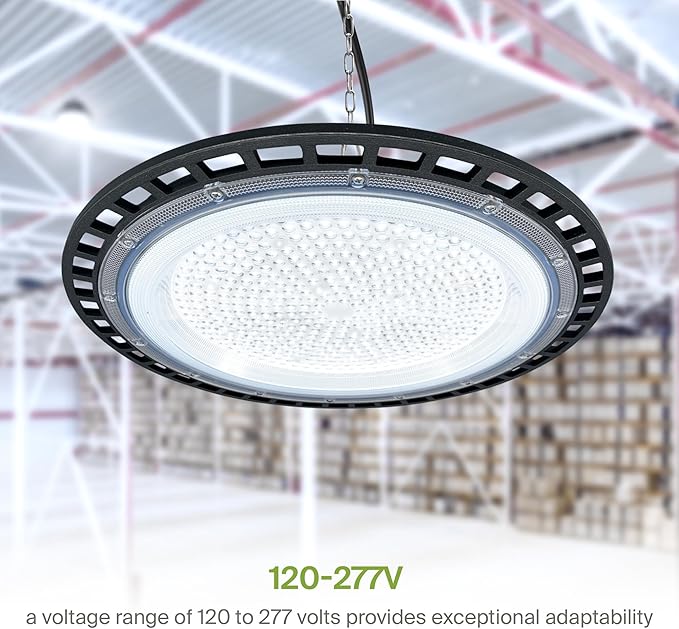ASD LED High Bay UFO Light Fixture, Commercial Shop Lighting | Plug & Play Cable, IP65 Waterproof, ETL Listed | 200W 23900LM 5000K 100-277V | Warehouse, Garage, Workshop, Barn Lamp | Black, 6 Pack