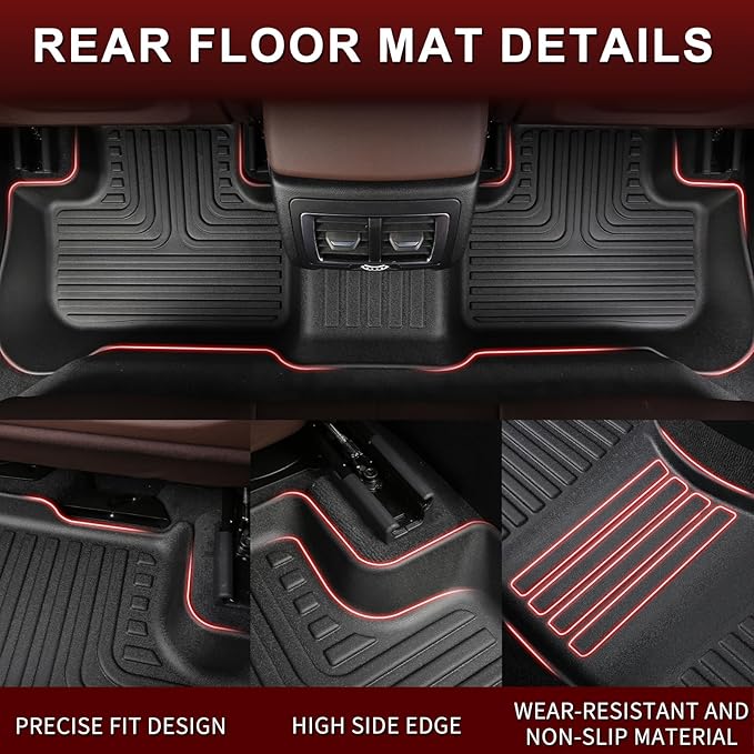 All Weather Floor Mats Fit for Mazda CX-70 & CX70 PHEV 2025 Custom Fit Waterproof Anti-Slip Rubber Car Mats CX-70 Accessories