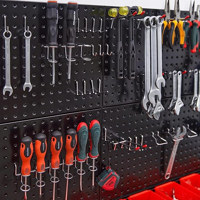 Ultrawall 2 Pcs Metal Pegboard Wall Panels, Peg Boards for Garage Tool Storage